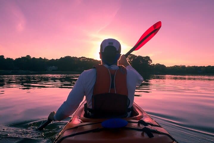 Kayaking through the Backwaters at Sunset